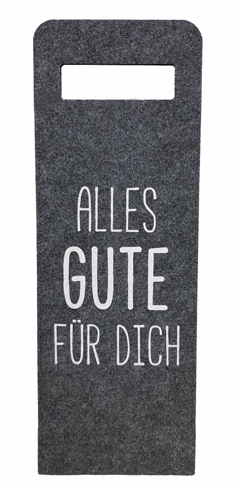 Flaschentasche aus Filz "Alles Gute für dich"